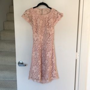 BCBGeneration pink lace open back mini dress 4